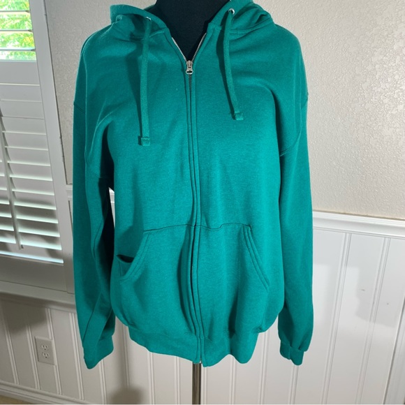 Fruit of the Loom Jersey front zip up  hoodie jacket - Picture 1 of 8